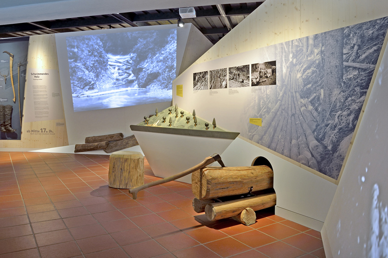 Blick in die Dauerausstellung des Holzknechtmuseums Ruhpolding